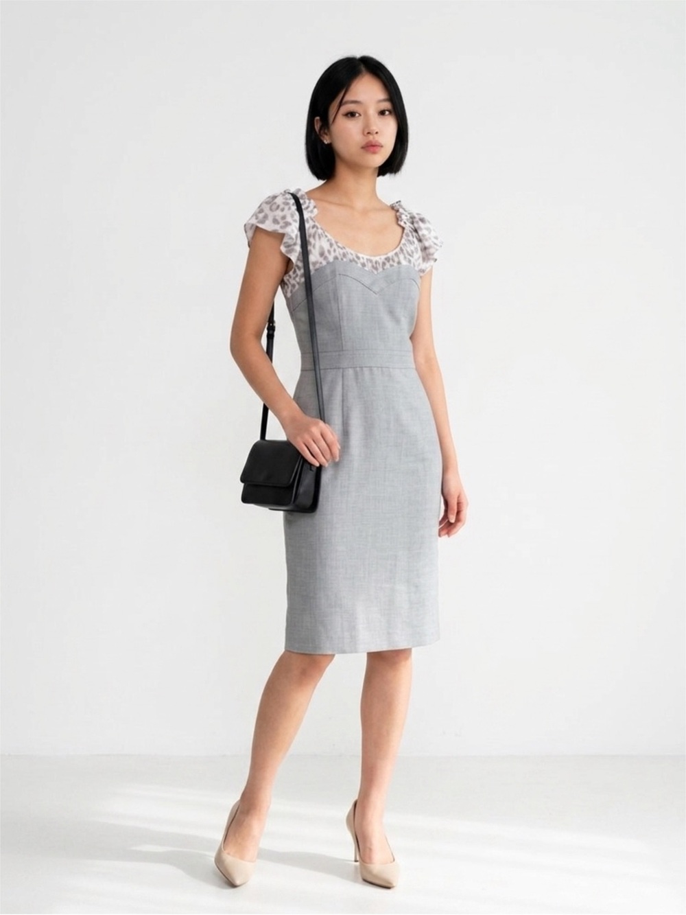 Rebecca Taylor Gray Midi Dress